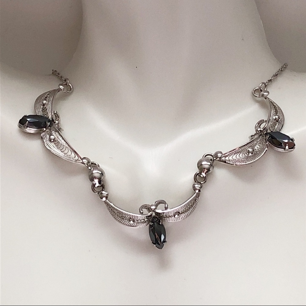 Vintage Sorrento Sterling Hematite Necklace